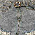 Kittenish Blue Jean Shorts with Belt Size S Photo 3