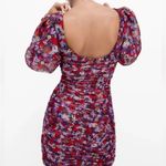 ZARA  Floral Printed Ruched Mini Dress Photo 1