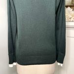 Vila Milano  Hunter Green Layered Look Wool Sweater with Pleated Blouse Large Photo 7