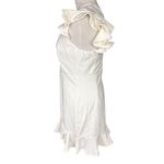 Lulus NWOT  Women's White One-Shoulder Ruffled Trumpet Mini Dress Size L Photo 4