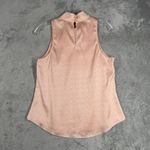 Chelsea 28 Shirt Pink Satin Mock Neck Sleeveless Top Blouse Office Casual XS Photo 2