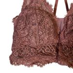 Aerie Lace Halter Bralette Womens M Pink Cutout Lined Feminine Coquette Photo 3