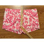 J.CREW Women's Sz 8 Chino Stretch Floral Shorts Pink/Cream COTTON Zip Button Pink Photo 6