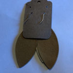 Layered Fabric Green Gold Glitter Sun Flower Pierced Earrings Photo 1