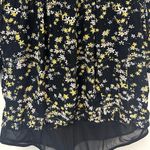 Free People  Intimately Dessa Ditsy Floral Black Yellow Puff Sleeve Bodysuit Boho Photo 6