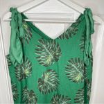 Cristina Vergani Linen Palm Print Maxi Dress Size XL Green Tie Shoulder EUC Photo 4