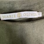 Marie Oliver  Green faux suede laser cut blouse Women’s Size Medium Photo 1