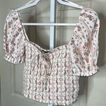 Forever 21  Smocked Dainty Floral Puff Sleeve Top Photo 2
