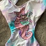 Pusheen  Mermaid Seahorse Tye Dye One Piece Swimsuit SIZE XL Photo 2