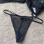 Frederick's of Hollywood NWT  black lingerie babydoll slip with rose detail - L Photo 3