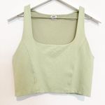 Aritzia Sunday Best Jagger Square Neck Corset Cropped Tank Top Green Size Large Photo 2