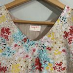 Hailey & Co Floral Tiered Babydoll Dress Medium NWT Ruffle Sleeve Lined Rayon Yellow Photo 3