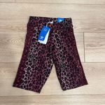 Adidas NWT  Three Stripe Pink Leopard Legging Short Tight Fit Mid Rise Size XS Photo 1