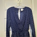 Princess Polly  Blue Polka Dot V Neck Long Sleeve Romper size US 6 Photo 5