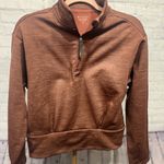Athleta  Altitude Sweatshirt Top Half Zip Polartec Mahogany Heather Activewear XS Photo 3