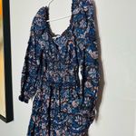 SEA NEW YORK Navy Pink Noah Smocked Long Sleeve Midi Dress Size 2 Blue Photo 12