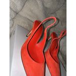 Victoria Beckham V Cut Slingback Pump In Orange Suede Photo 2