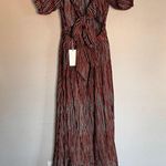 Ramy Brook NWT  Megan Striped Maxi Dress Cut Out Puff Sleeve Size Small Photo 4