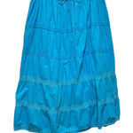 ICI Tiered Prairie Crochet Trim Maxi Skirt 4X Turquoise Western Cowgirl Rodeo Blue Photo 0