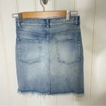 ZARA  I Denim Rose Embroidered Raw Hem Skirt Small 646 Photo 2