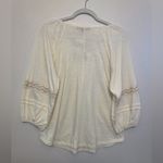 Adrienne Vittadini  NWT Boho Cream with Lace Accents Top Size‎ L Photo 1