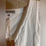 White Sleeveless Midi Dress with Boxy Relaxed Fit crochet details summer cotton Size XXL Photo 13