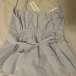 Brandy Melville  Tiffany Tank Blue and White Stripes Photo 1