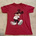 Disney  Red Vintage Style Cool Guy Mickey Mouse Short Sleeve Shirt Photo 0