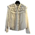 Sea New York cotton white long sleeve blouse shirt embroidered size 4 S1 Photo 1