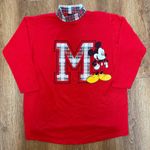VTG 90s USA Made Mickey Unlimited Red Plaid Collar Sweatshirt Womens M Disney Size M Photo 0