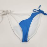 l*space L* Dani Bikini Bottom Blue White Size Medium Tie Sides Adjustable Photo 0