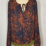 CAbi Border Wrap Snake Skin Print Navy-Rust Photo 2