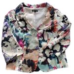 Maggie Boutique Colorful Abstract Crop Jacket Blazer 3/4 Sleeve Size 6P EUC Photo 1