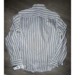 Jones New York  Shirt Womens Extra Large Gray Black Striped Button Up Signature Photo 4