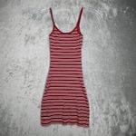 Brandy Melville Dress Womens Small Red White Fitted Body Con Jersey Streetwear Photo 1
