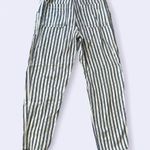 American Eagle  Hi-Rise Taper Pants, Pinstripe, Blue & White, Size 6, 100% Cotton Photo 1