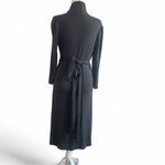 Banana Republic  Dark Grey Stretch Wrap Midi Dress‎ Long Sleeve Size Small Photo 6