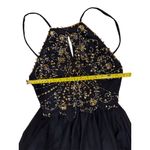 Blondie Nites Black Gold Embellished Knee Length Party Dress 7 Photo 4