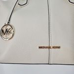 Michael Kors Hyde Large Leather MK Logo Satchel Purse- Beige $628 Photo 3