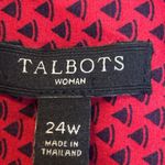 Talbots  Blouse Women's Size 24W Sailboats Business Office‎ Black Red Photo 2