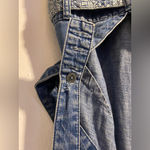 Free People  size 2 boho cottage core denim high neck overalls Photo 4