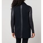 Spanx  Faux Leather Drape Front Jacket Very Black Edgy Motorcycle Gothic Coat XS Photo 1