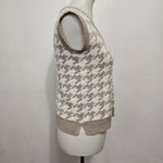 Jessica Simpson Beige Houndstooth Cropped Vneck Sweater Vest Size Small Photo 2
