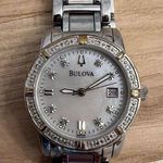 Bulova Ladies Watch Marine Star Genuine Diamonds White Pearl Dial 96R105 Photo 6