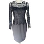 Spense scuba little black dress with lace bodice and sleeve Size 4P Photo 5