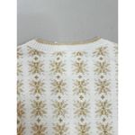 Workshop Republic Clothing  Womens Sweater Size S Fair Isle Cream Gold Winter NEW Photo 6