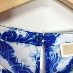 Michael Kors  Blue/White Tie Dye Crepe Shirt Size Small Photo 4