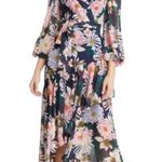 Eliza J  Plus Size Floral Long Sleeve High Low Faux Wrap Dress Navy Size 16 NWT Photo 14