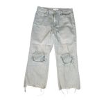 Vervet 90's Vintage Loose Fit Crop Flare Distressed Teal Green Wash Jean Size 30 Photo 1