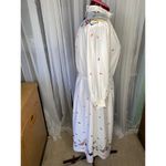 Shirt dress 1970s nautical birds sail boat white red blue Size XL Photo 7